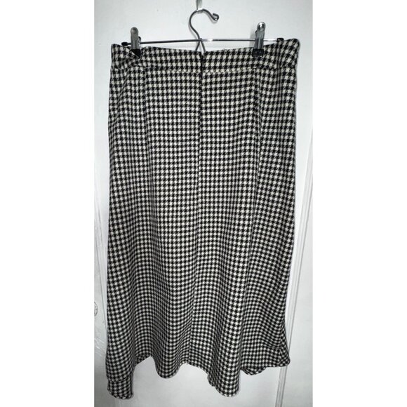 Houndstooth Skirt 7th Avenue Design‎ Studio New York & Company Black & White Med - Picture 3 of 8